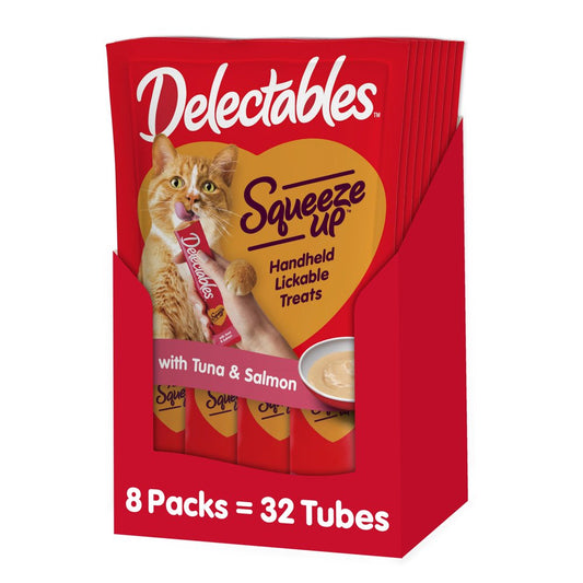 Hartz Delectables Squeeze up Tuna & Salmon Interactive Lickable Wet Cat Treat, 0.5Oz Tube (32 Count) Animals & Pet Supplies > Pet Supplies > Cat Supplies > Cat Treats Hartz Mountain Corp.   