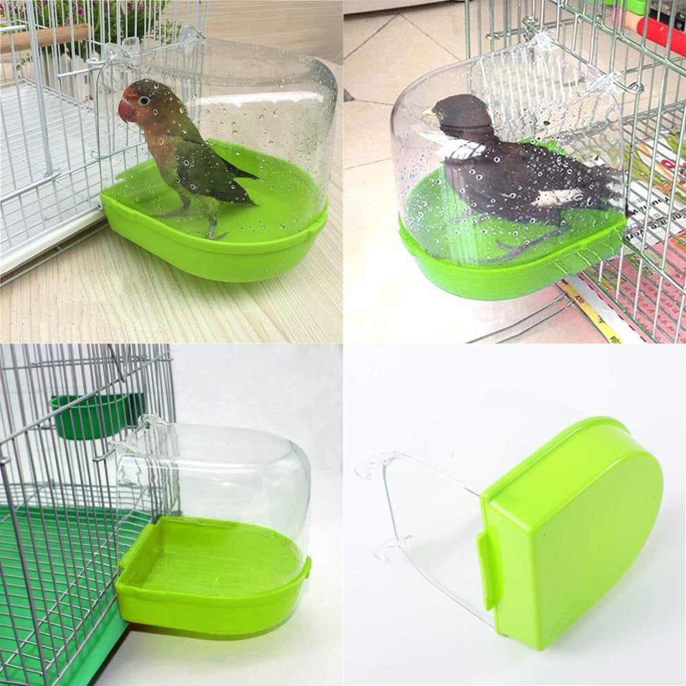 Bird Bath Box Bird Cage Accessory Supplies Bathing Parakeet Caged Bird Bathing Tub with Water Injector for Pet Small Birds Canary Budgies Parrot Parakeet Finch Canary Parrot Lovebird Animals & Pet Supplies > Pet Supplies > Bird Supplies > Bird Cage Accessories Sunmark   