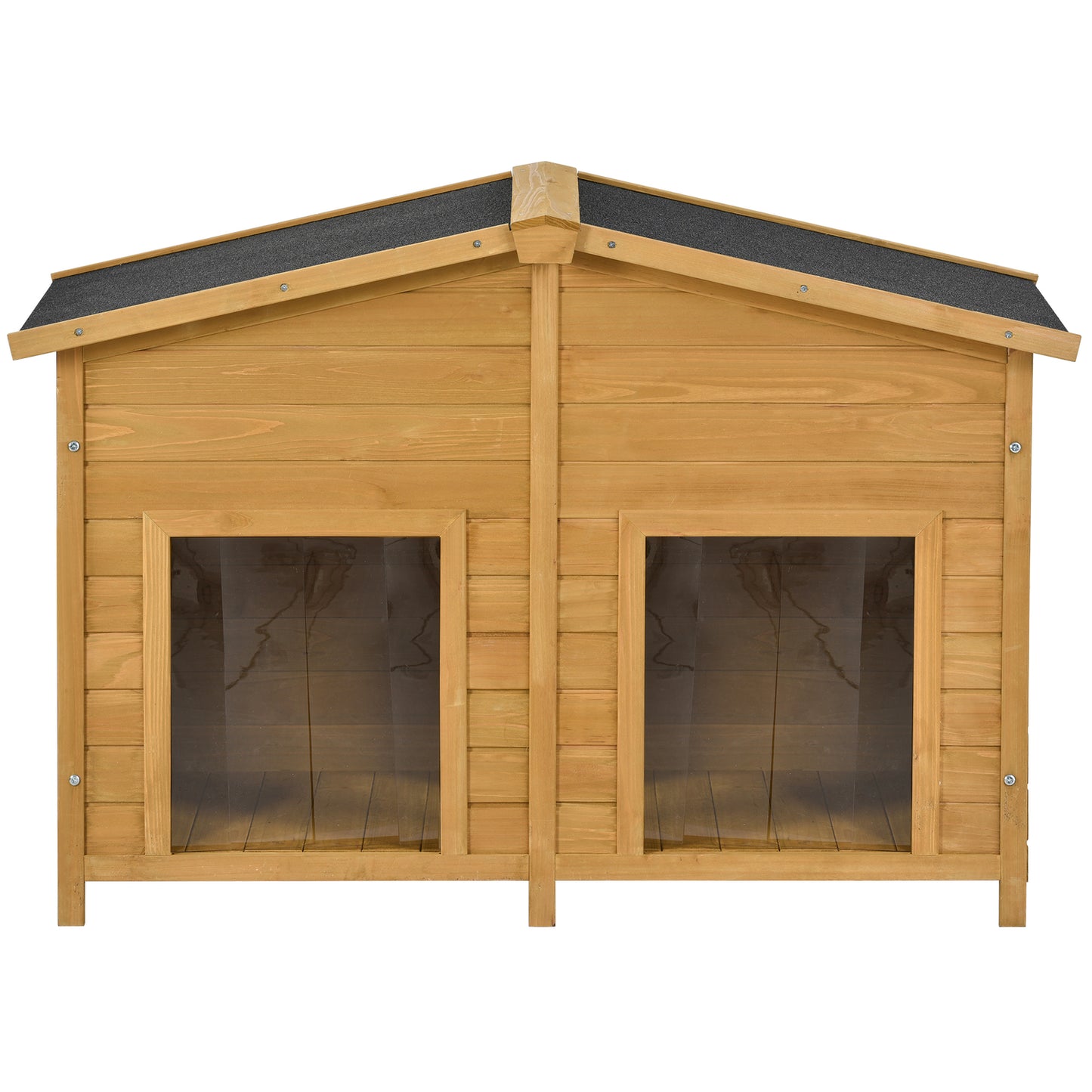 Large Wood Dog House, Mrdoggy Outdoor Puppy House with Porch, for Dogs up to 100 Lbs