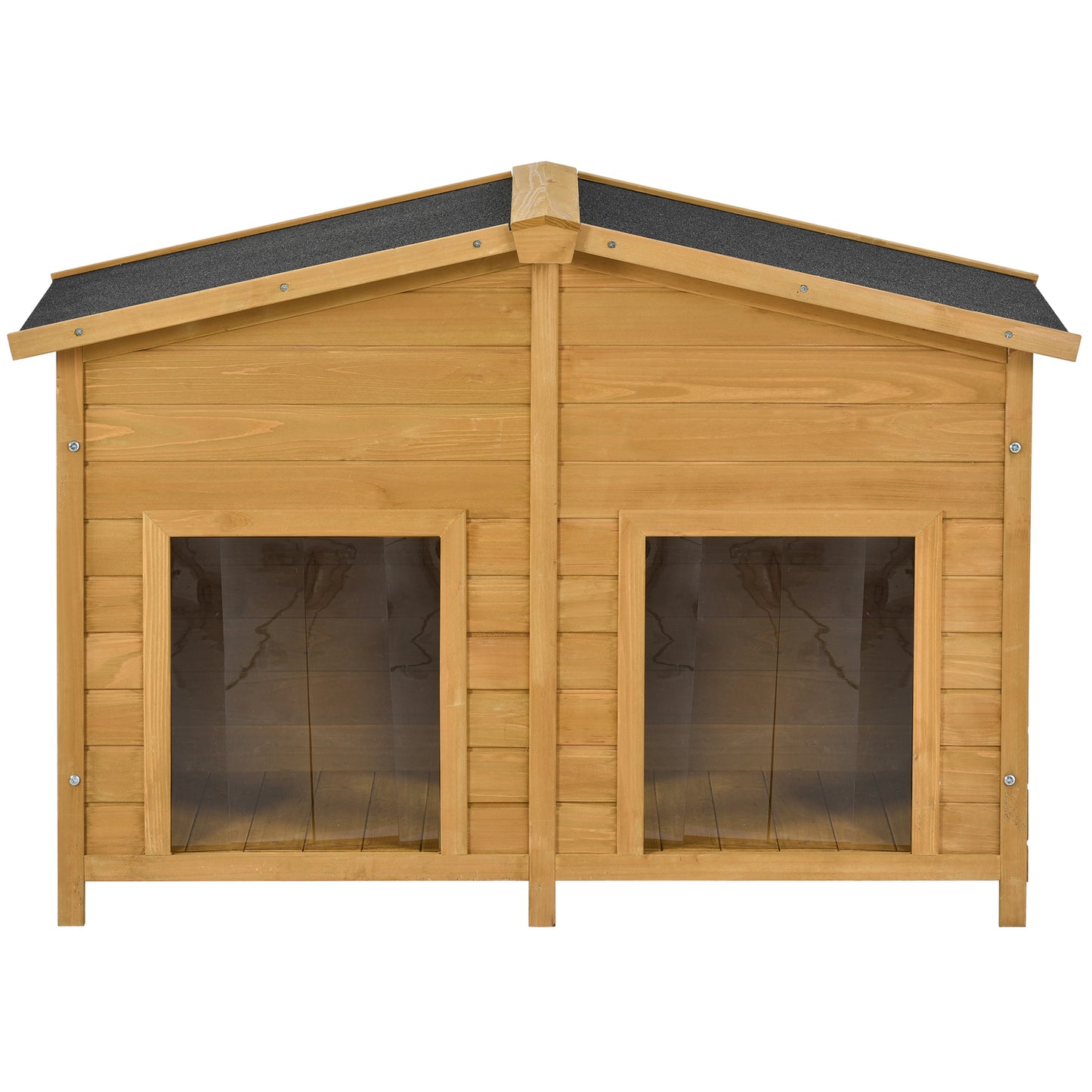 Atotoa 47.2" Large Wooden Dog House Outdoor, Outdoor & Indoor Dog Crate, Cabin Style, with Porch, 2 Doors Animals & Pet Supplies > Pet Supplies > Dog Supplies > Dog Houses Atotoa   