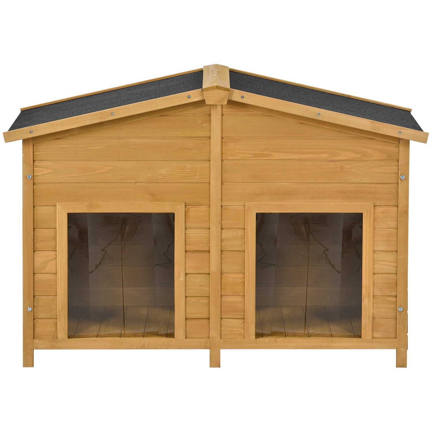 Atotoa 47.2" Large Wooden Dog House Outdoor, Outdoor & Indoor Dog Crate, Cabin Style, with Porch, 2 Doors