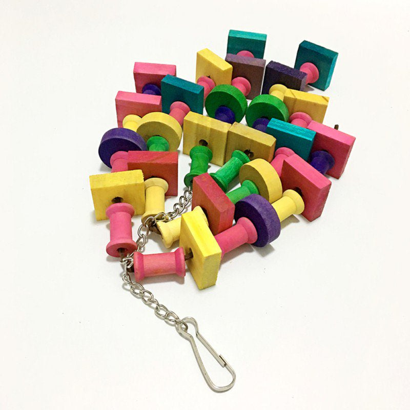 Building Blocks Toys for Small, Medium and Large Parrots, Pet Rainbow Bite String Toys, Chewing Toy for Birds Animals & Pet Supplies > Pet Supplies > Bird Supplies > Bird Toys BAGGUCOR   