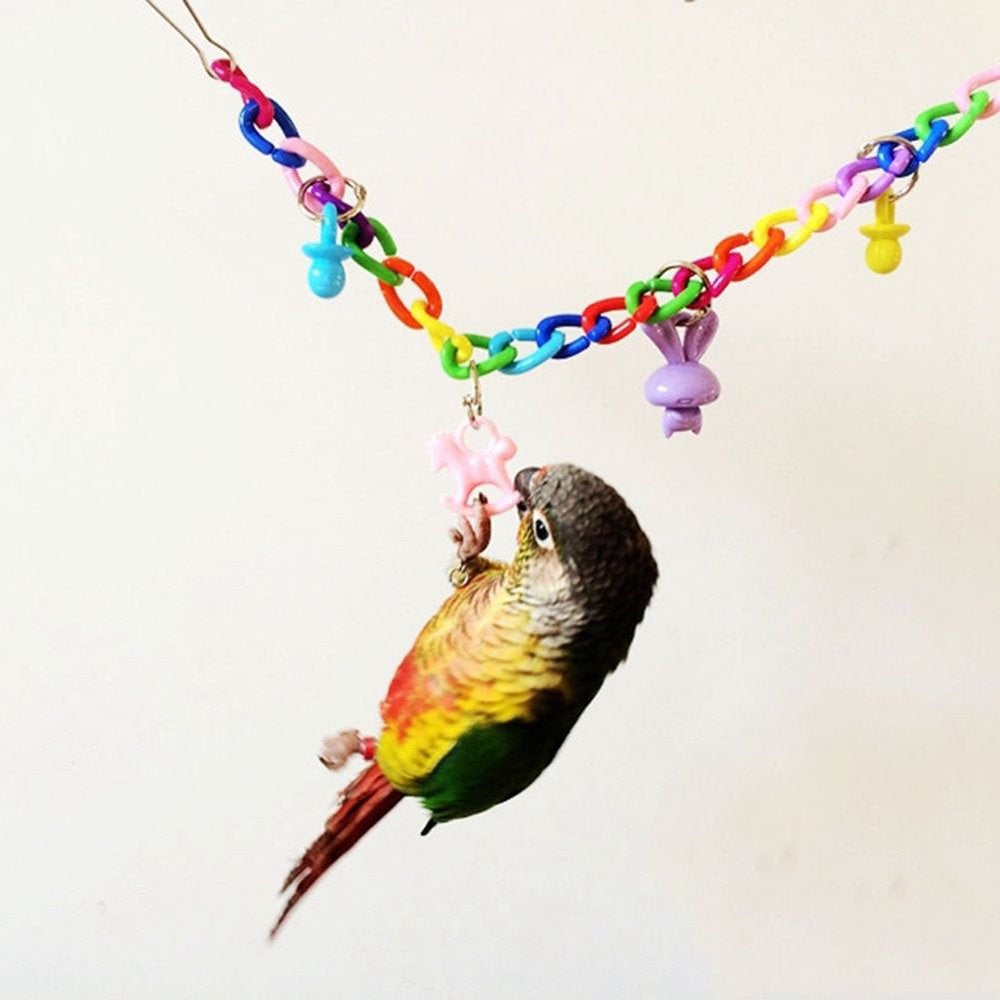 Colorful Bird Toy Parrot Swing Cage Toy Climbing Toy for Parakeet Cockatiel Budgie Lovebird 35Cm Animals & Pet Supplies > Pet Supplies > Bird Supplies > Bird Toys HiMiss   