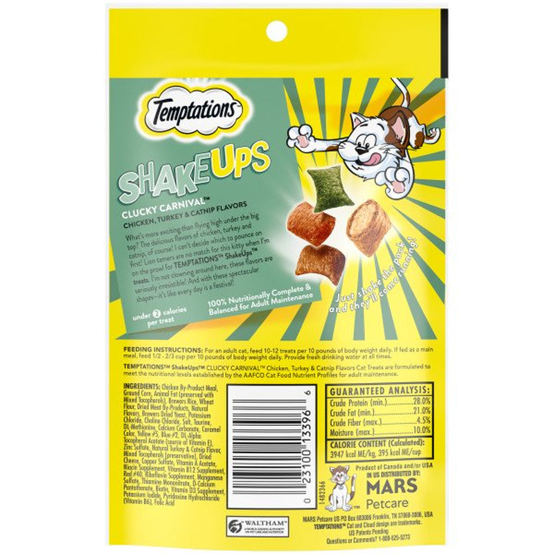 TEMPTATIONS Shakeups Crunchy and Soft Cat Treats, 2.47 Oz. Animals & Pet Supplies > Pet Supplies > Cat Supplies > Cat Treats Mars Petcare   