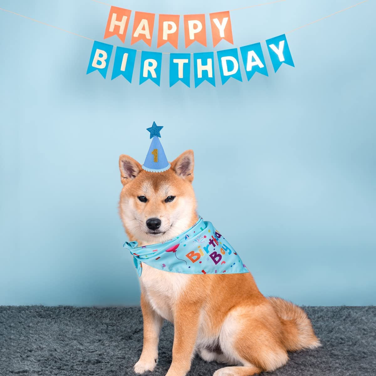 Yicostar Dog Birthday Party Supplies, Dog Birthday Bandana Scarf Dog Puppy Birthday Hat with Numbers for Small Medium Large Dogs Pet Animals & Pet Supplies > Pet Supplies > Dog Supplies > Dog Apparel Yicostar   