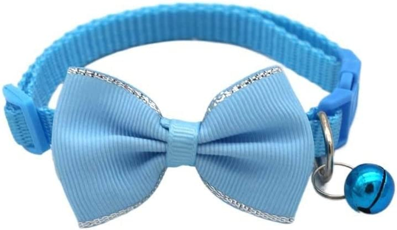 Dog Collar for Small Dogs,Soft Cat Collars Breakaway Pet Collar with Bow Tie Bells Pendant,Adjustable Collar for Small Medium Large Dogs(Yellow) Animals & Pet Supplies > Pet Supplies > Dog Supplies > Dog Apparel BEMEI Sky Blue  