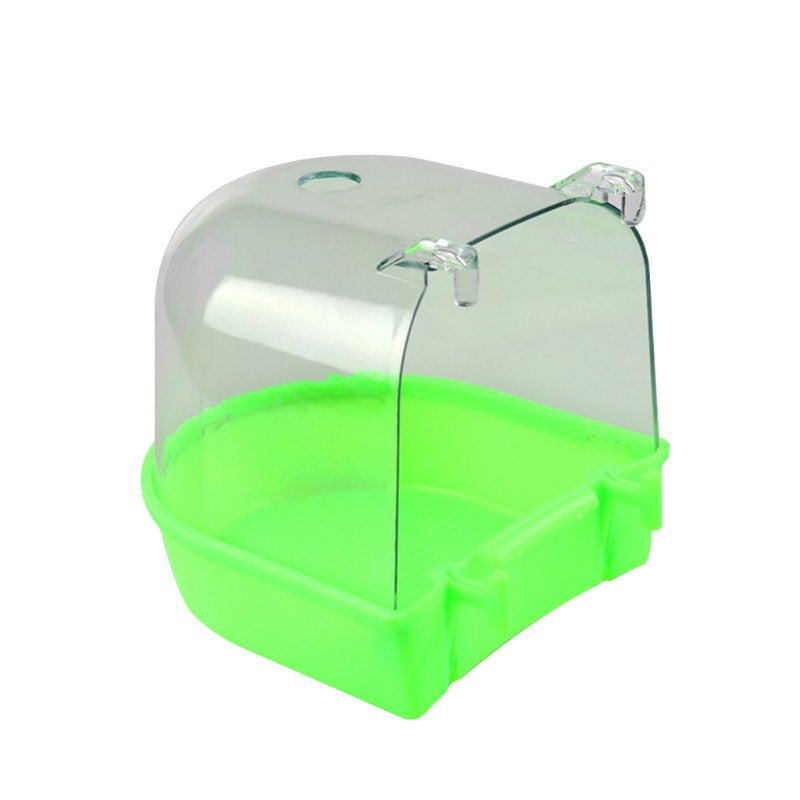 BOOYOU Bird Bath Box Parrot Bathing Cage Accessory for Small Birds Parakeet Canary Budgerigar Lovebirds Transparent Top Animals & Pet Supplies > Pet Supplies > Bird Supplies > Bird Cage Accessories BOOYOU Green  