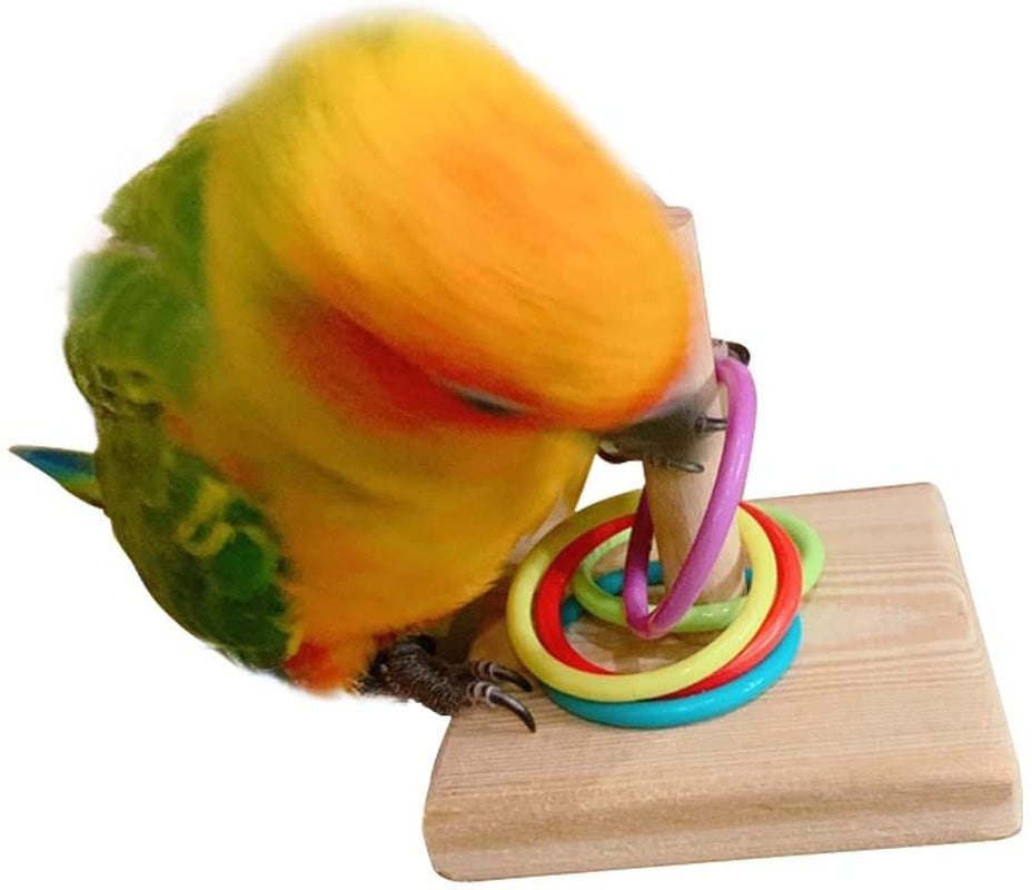 Bird Toys, Bird Trick Tabletop Toys, Training Basketball Stacking Color Ring Toys Sets, Parrot Chew Ball Foraing Toys, Education Play Gym Playground Activity Cage Foot Toys Animals & Pet Supplies > Pet Supplies > Bird Supplies > Bird Gyms & Playstands Saikoo   