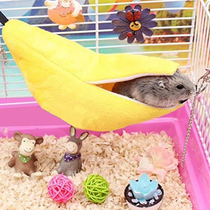 Hamster Bed House Hamster Bedding Winter Hanging Fruit Banana Warm Bed Nest Accessories for Mini Small Animal Mice, Rat, Sugar Glider, Chinchilla, Guinea Pig, Hedgehog, Squirrel Animals & Pet Supplies > Pet Supplies > Small Animal Supplies > Small Animal Bedding SurVank   