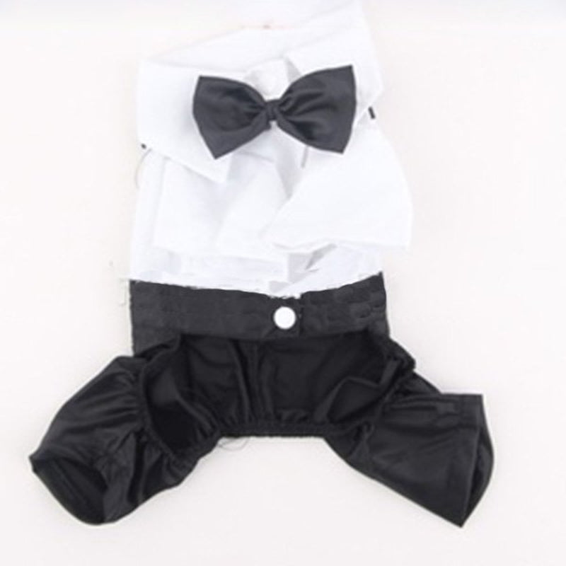 Pet Dog Tuxedo Bow Tie Wedding Suit Clothing Puppy Costumes Clothes Apparel Animals & Pet Supplies > Pet Supplies > Dog Supplies > Dog Apparel Funcee   