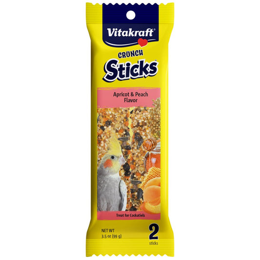 Vitakraft Crunch Sticks Cockatiel Treat - Apricot and Peach - Pet Bird Treat Toy Animals & Pet Supplies > Pet Supplies > Bird Supplies > Bird Treats Vitakraft Sunseed   