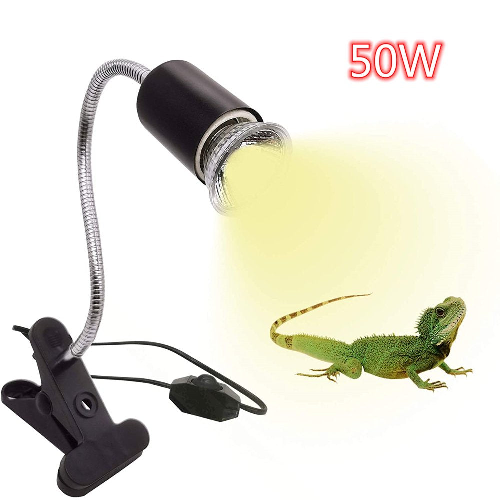 HTOCINQ Reptile Heat Lamp, 50W Basking Spot Lamp with Clip, UVA UVB Reptile Lamp with Fixture for Lizard Turtle Snake Amphibian & Aquarium Animals & Pet Supplies > Pet Supplies > Reptile & Amphibian Supplies > Reptile & Amphibian Food HTOCINQ   