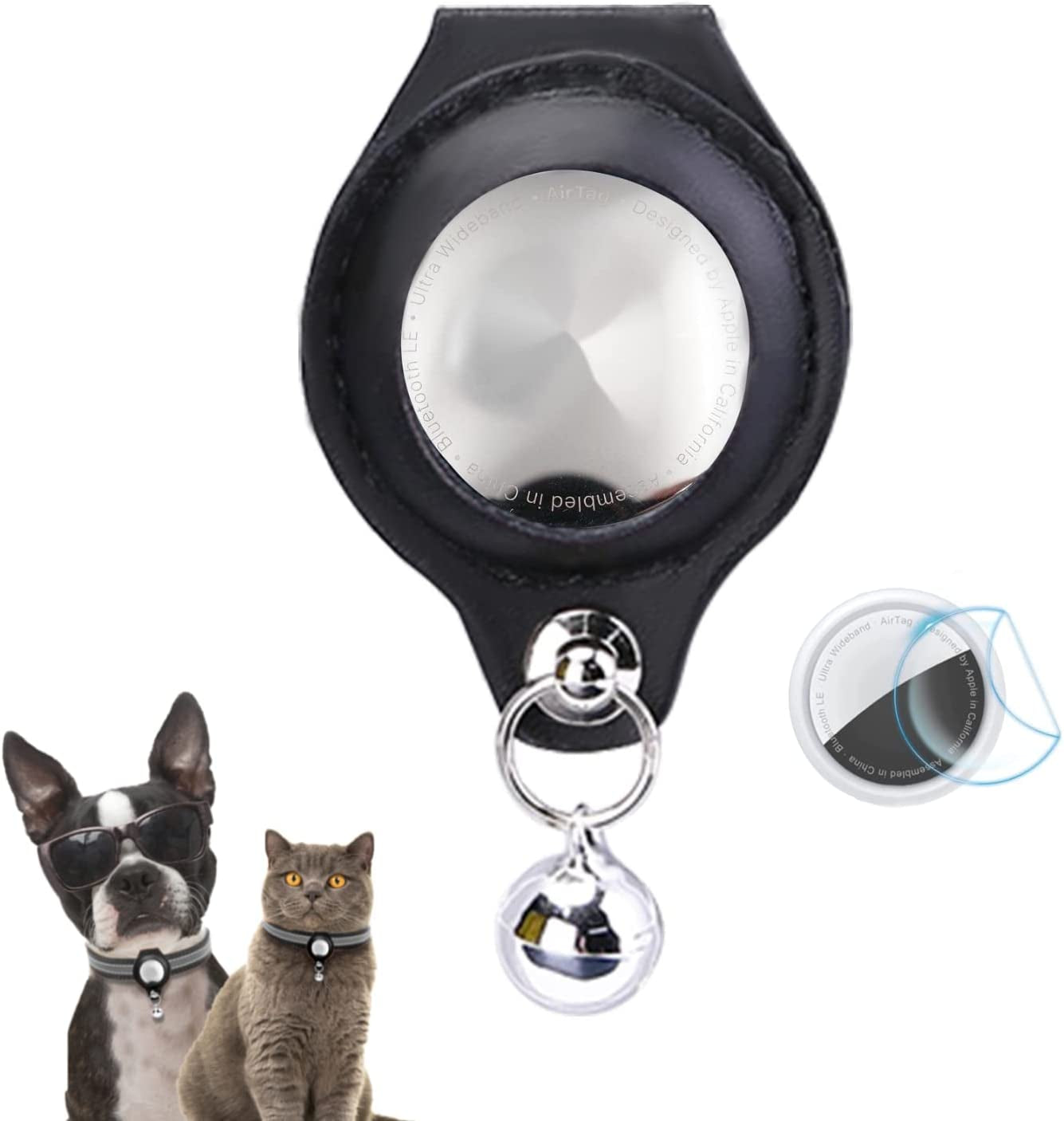 LXUEO Airtag Dog Collar Holder, Reflective Dog Cat Collar with Protective Airtag Holder Case, Soft Adjustable Dog Collar with Anti-Lost Airtag Holder and Airtag Films Electronics > GPS Accessories > GPS Cases LXUEO Black1 onesize 