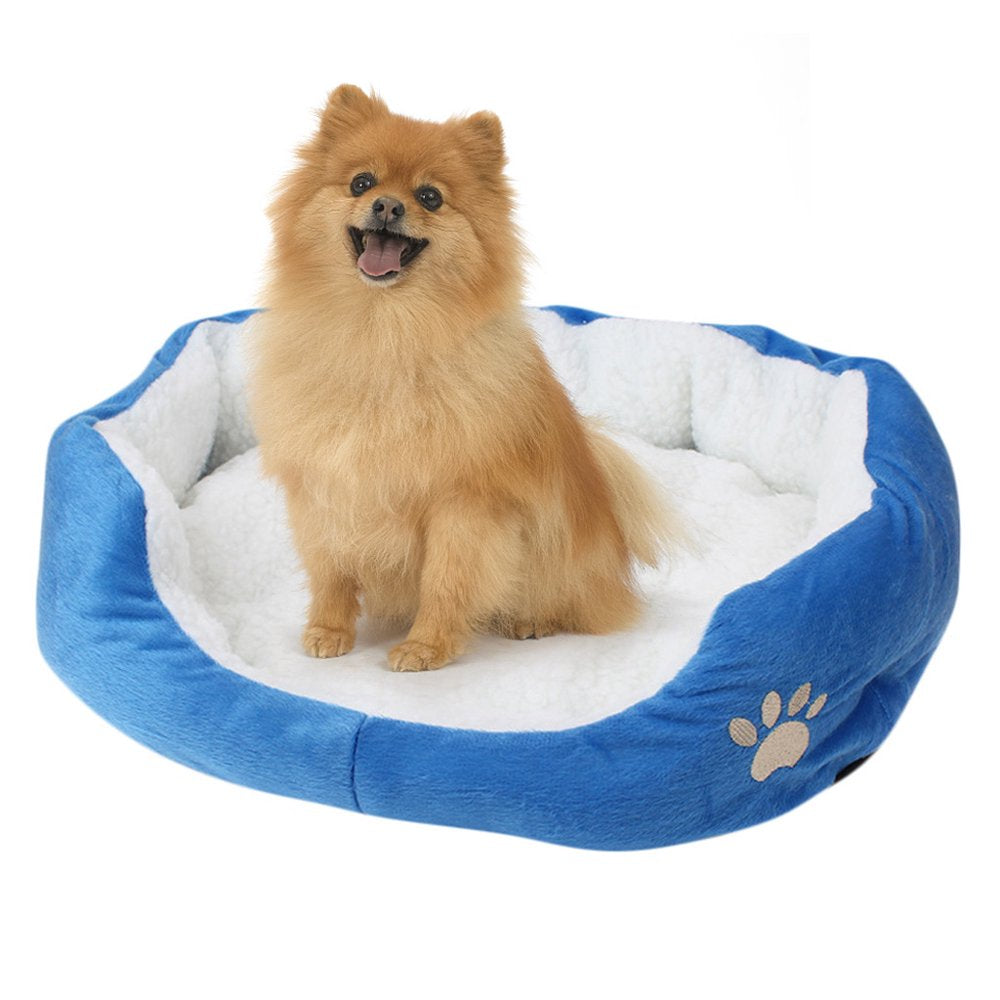 Pet Bed, Self-Warming Indoor Puppy Cushion Doghouse Soft Fleece Pet Dog Cat Bed Indoor Pillow Cuddler for Small Dogs and Cats (19.68*15.75In) Animals & Pet Supplies > Pet Supplies > Cat Supplies > Cat Beds Oxodoi Blue  