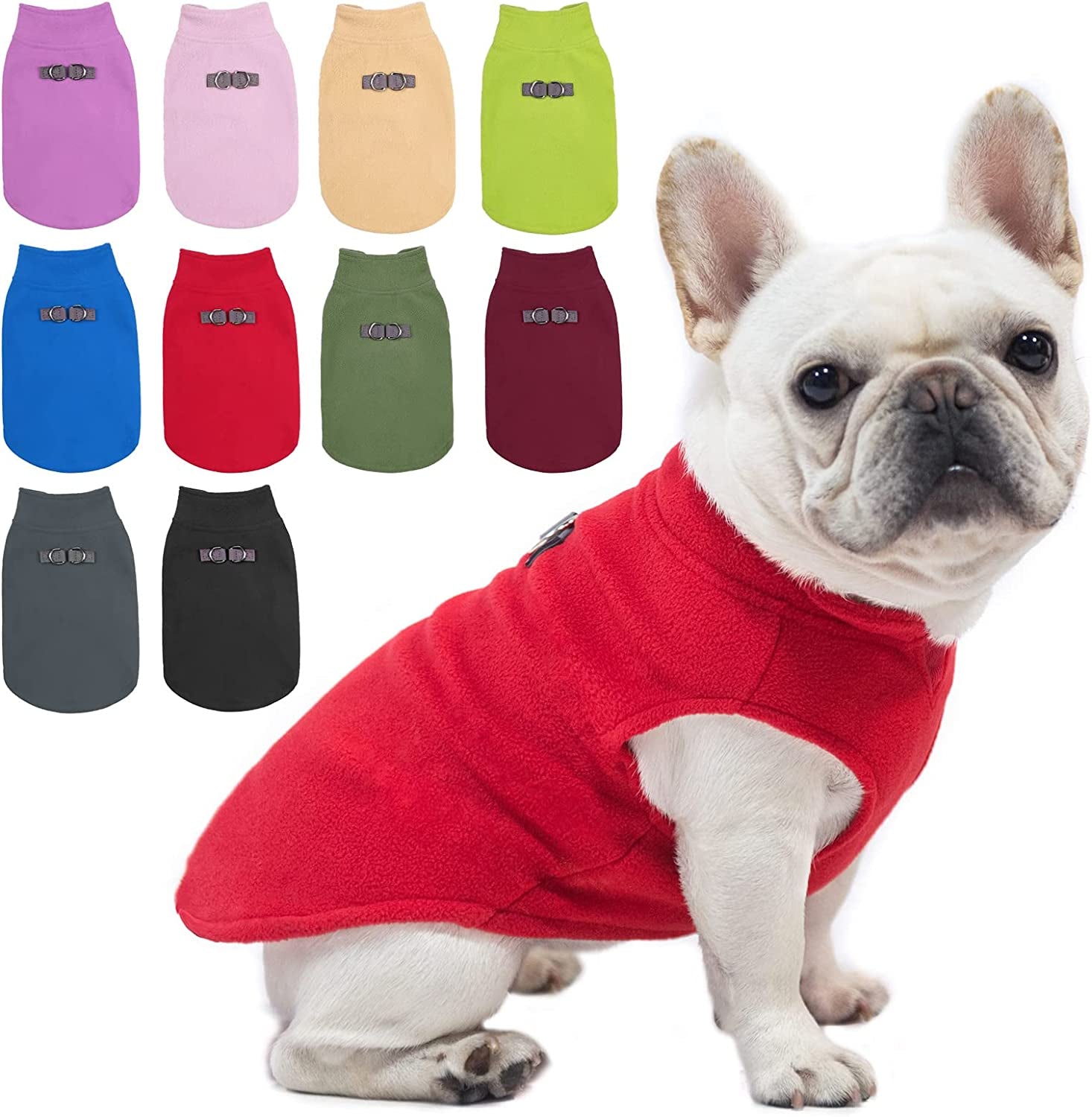 BEAUTYZOO Dog Fleece Vest Sweater Winter Jacket for Small and Medium Dogs with D-Ring Leash Cold Weather Coat Hoodie for XS S M Dogs Boy or Girls Animals & Pet Supplies > Pet Supplies > Dog Supplies > Dog Apparel BEAUTYZOO RED Medium 