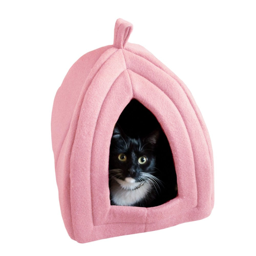 Cat House - Indoor Bed with Removable Foam Cushion - Pet Tent for Puppies, Rabbits, Guinea Pigs, Hedgehogs, and Other Small Animals by PETMAKER (Gray) Animals & Pet Supplies > Pet Supplies > Cat Supplies > Cat Beds Trademark Global Pink  