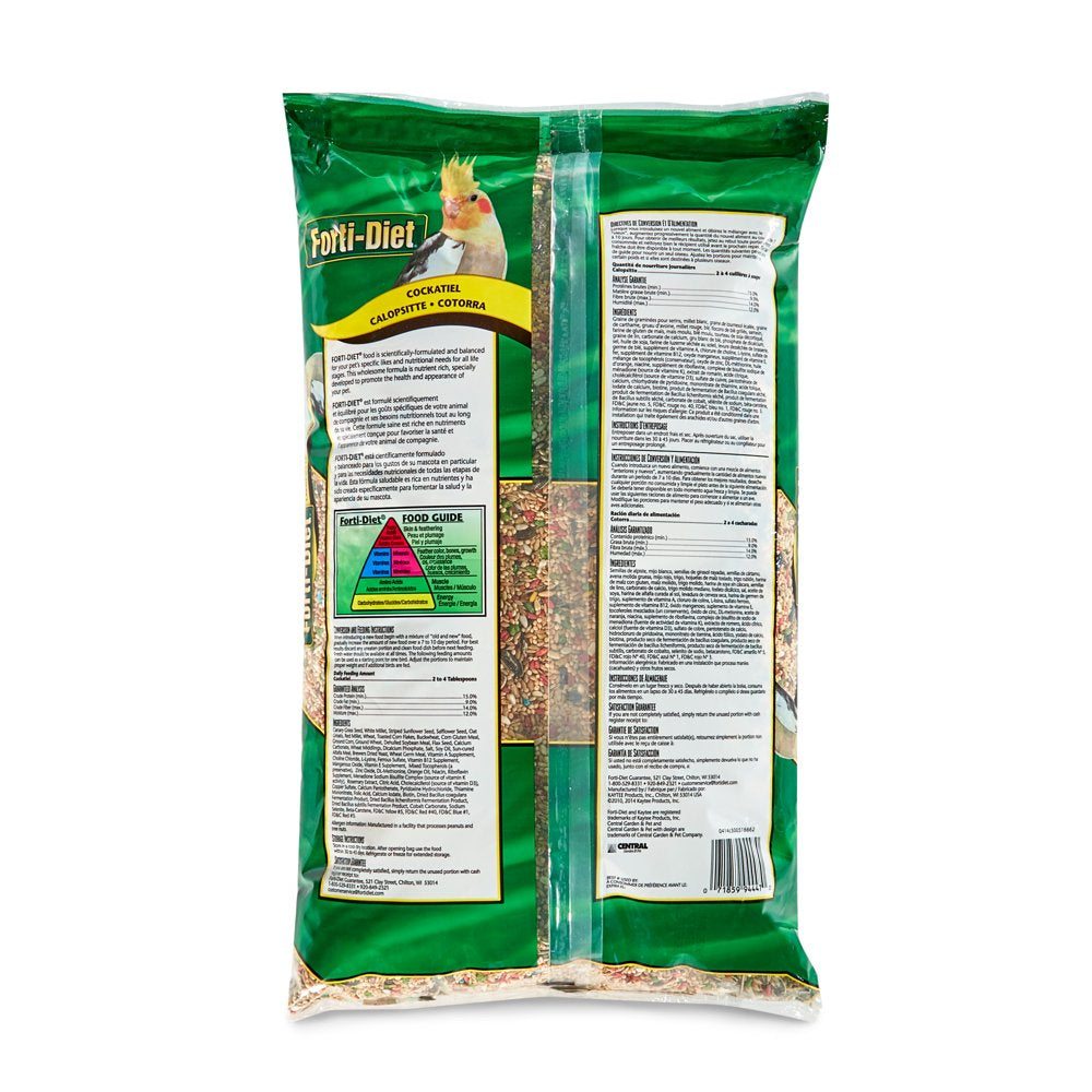 Kaytee Forti-Diet Cockatiel Pet Bird Food, 10 Lb Animals & Pet Supplies > Pet Supplies > Bird Supplies > Bird Food Central Garden and Pet   