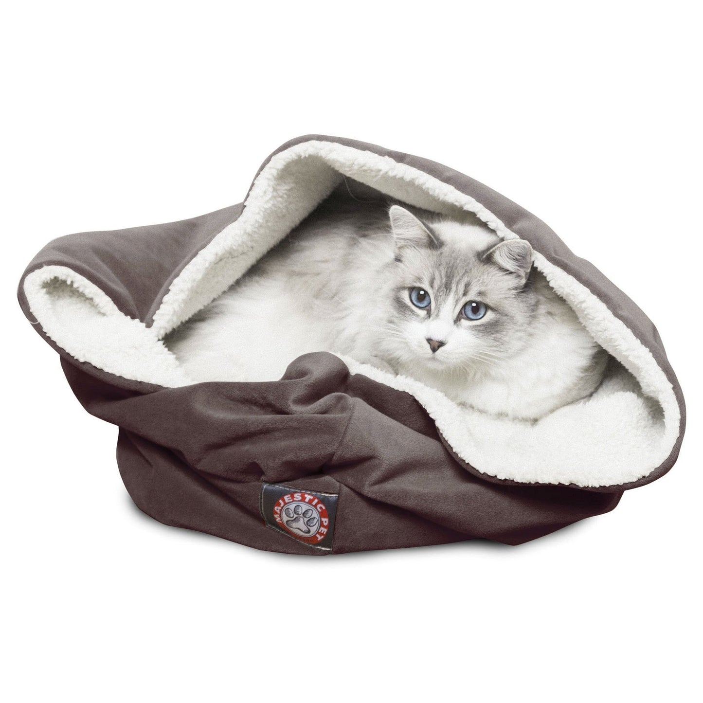 Majestic Pet Suede 17 In. Burrow Cat Bed Animals & Pet Supplies > Pet Supplies > Cat Supplies > Cat Beds Majestic Pet Products Chocolate  