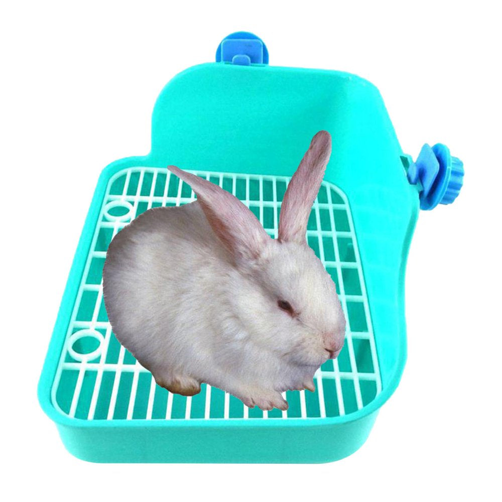Rabbit Litter Box - Litter Box Cage Potty Trainer Rectangular Small Animals Pet Pan Cleaning Tool for Guinea Pigs Hamster Green