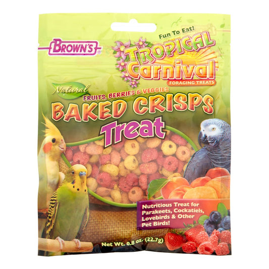 Brown'S Tropical Carnival Baked Crisps Bird Treat, 0.8 Oz Animals & Pet Supplies > Pet Supplies > Bird Supplies > Bird Treats F.M. BROWN'S SONS, INC.   