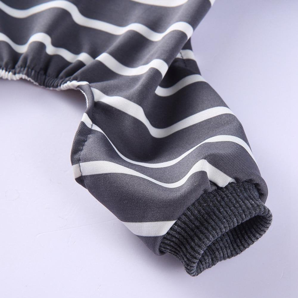 Dog Pajamas Striped Pet Jumpsuits Cotton Dog Onesies Long Sleeves Pet Pajamas Cute Dog Apparels Soft Pet Clothes for Puppy Small Dogs (Gray,Xs) Animals & Pet Supplies > Pet Supplies > Dog Supplies > Dog Apparel Dcastle   
