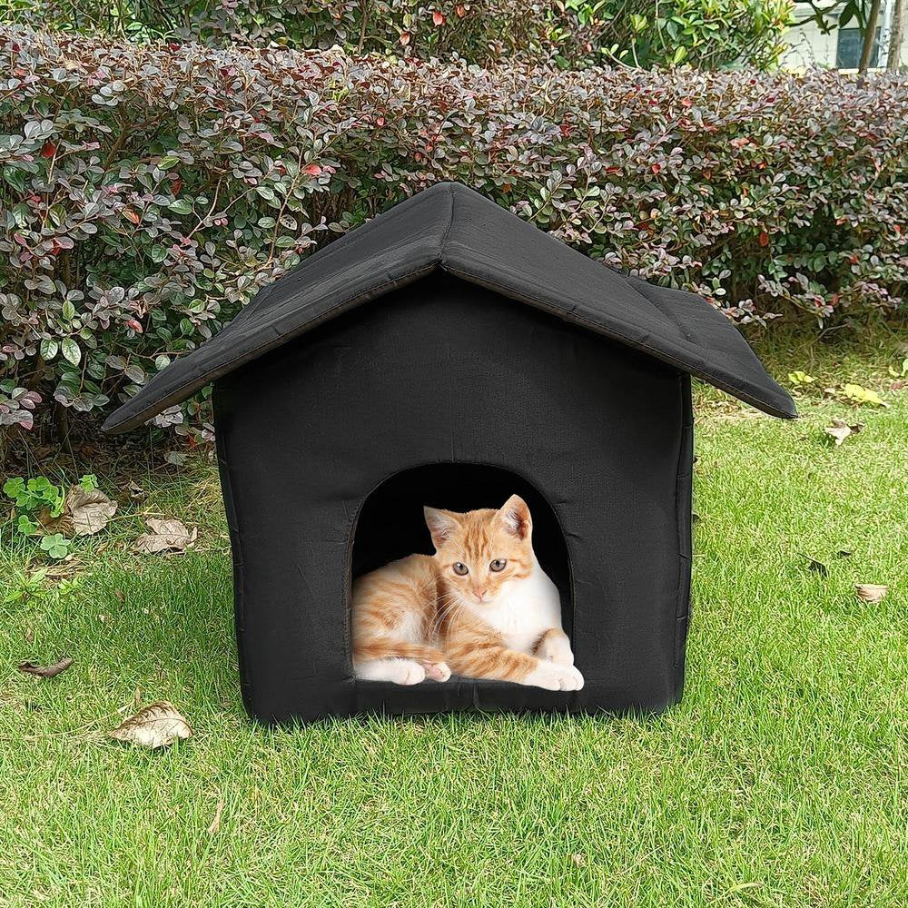 TAONMEISU Outdoor Cat House Insulated Dog House outside Cat House Warm Waterproof Outdoor Indoor Pet Home Collapsible Warm Cat Houses for Winter Outdoor Cats Dogs Feral Cats Easy to Assemble Normal