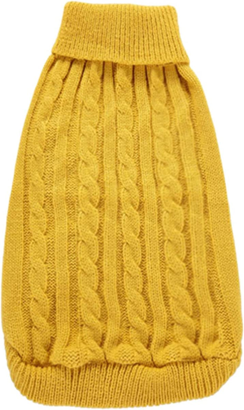 Pet Clothes for Medium Dogs Male Cat Knitted Jumper Winter Warm Sweater Puppy Coat Jacket Costume for Small Dogs Animals & Pet Supplies > Pet Supplies > Dog Supplies > Dog Apparel HonpraD Yellow 3X-Large 