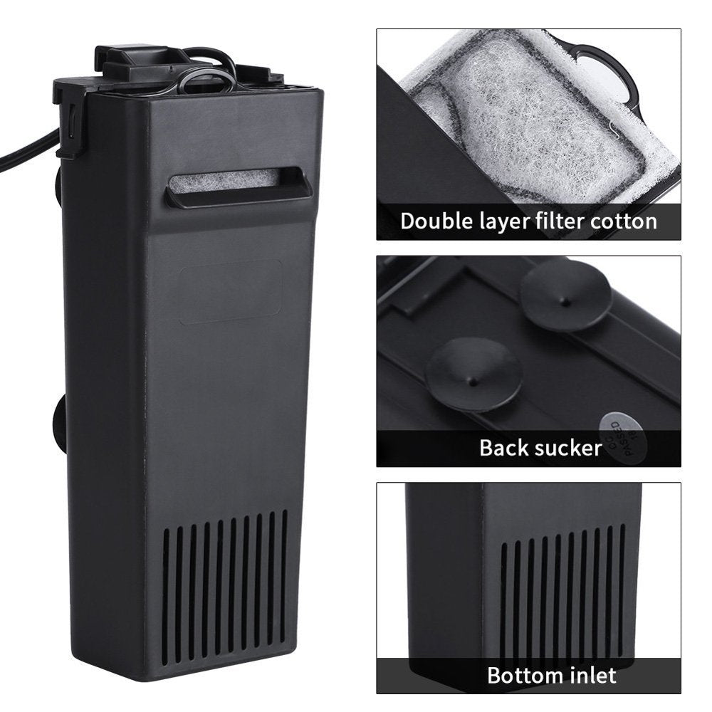 Aquarium Internal Filter Low Water Level Circulatory Canister Filters for Fish Turtle Tank Triple Filtration Functions Animals & Pet Supplies > Pet Supplies > Fish Supplies > Aquarium Filters Nobrand   