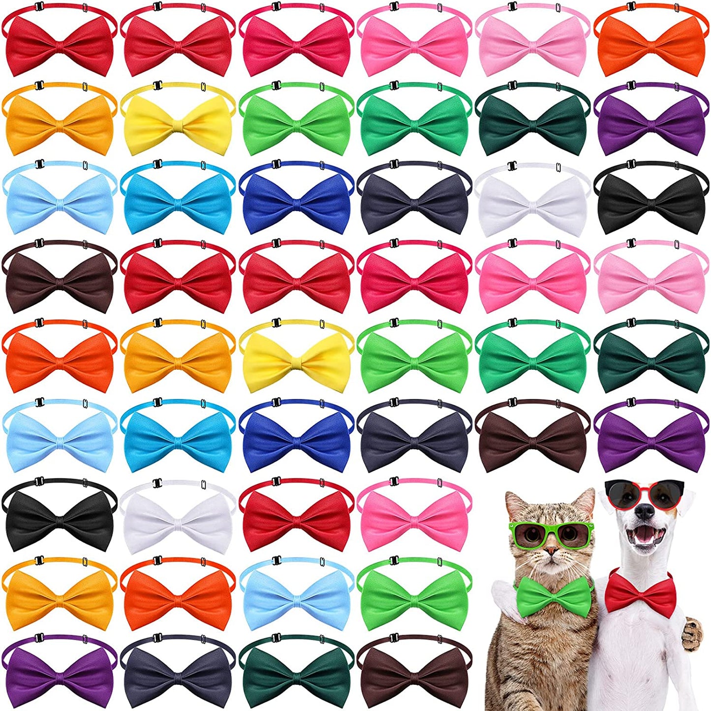 100 Pieces Dog Bow Ties for Dogs with Adjustable Collar 19 Colors Puppy Cat Dog Neck Tie Collars Pet Grooming Accessories for Little Medium Girl Boy Pet Holiday Festival Wedding Birthday Gift Party Animals & Pet Supplies > Pet Supplies > Dog Supplies > Dog Apparel Reginary   