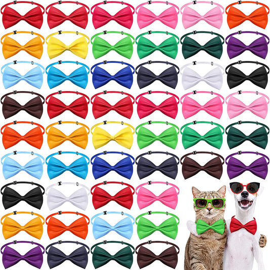 Potchen 200Pcs Dog Bow Ties Dogs Adjustable Collar 19 Colors Puppy Cat Dog Neck Tie Collars Pet Grooming Accessories Little Medium Girl Boy Pet Holiday Festival Wedding Party Blue/White/Purple Animals & Pet Supplies > Pet Supplies > Dog Supplies > Dog Apparel Potchen   