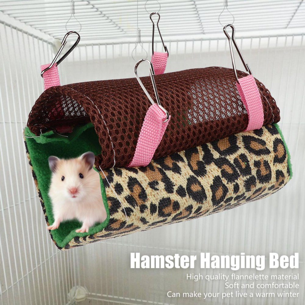 Haofy Small Animal Hammock Comfortable Soft Flannelette Sleepy Pad Hammock Green Leopard Print Pet Bedding Accessories for Small Animals Rats, Hamster, Chinchilla, Guinea Pig Animals & Pet Supplies > Pet Supplies > Small Animal Supplies > Small Animal Bedding Haofy   