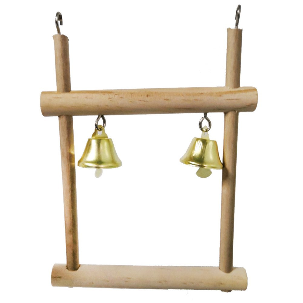 Parrot Wood Toys 8 Pieces Set Including Swing Ladder Wood Perch Chew Toys with Bells for Bird Cage Easy to Install Animals & Pet Supplies > Pet Supplies > Bird Supplies > Bird Ladders & Perches YMILEMY   