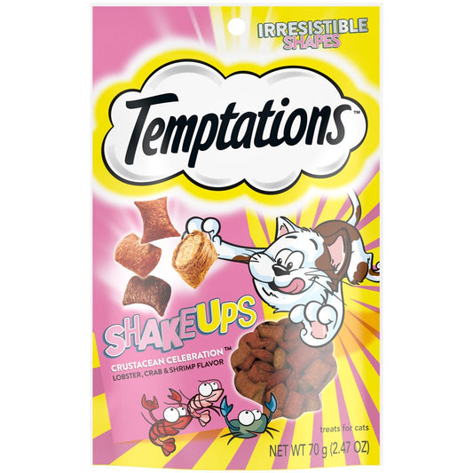 TEMPTATIONS Shakeups Crunchy and Soft Cat Treats, Crustacean Celebration Flavor, 2.47 Oz. Pouch Animals & Pet Supplies > Pet Supplies > Cat Supplies > Cat Treats Mars Petcare   