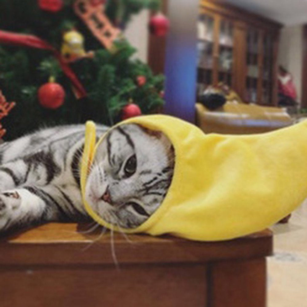Pet Enjoy Cat Banana Hat Headwear,Cat Dog Soft Headgear Costume Pet Banana Cap,Funny Fruit Banana Apparel for Cats Kitten Puppy Small Dogs Animals & Pet Supplies > Pet Supplies > Dog Supplies > Dog Apparel Pet Enjoy   