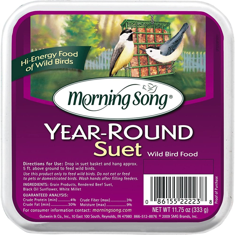 Morning Song Year round Suet - 10 Pack of 11.75 Ounces Each for Every Season of the Year Animals & Pet Supplies > Pet Supplies > Bird Supplies > Bird Food Morning Song   