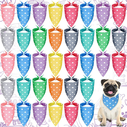 20 Pieces Dog Bandana Dog Bandanna Point Adjustable and Washable Dog Triangle Scarf Dog Kerchiefs Dog Bib Accessories for Small to Medium Dog Puppy Cat (Polka Dots) Animals & Pet Supplies > Pet Supplies > Dog Supplies > Dog Apparel Frienda Polka Dots  