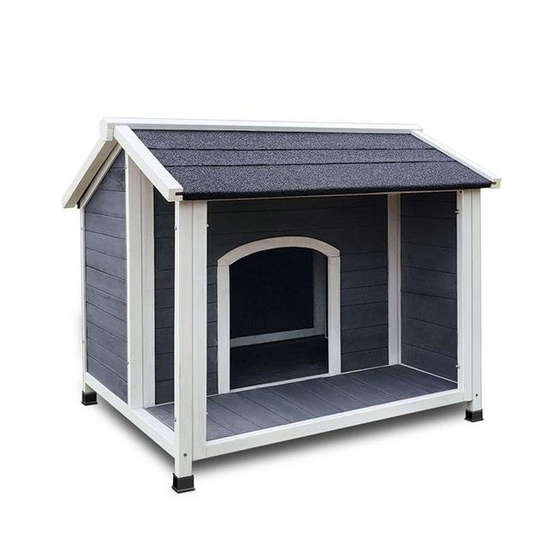 Direct Wicker UBS-W77332683 Large Outdoor Wooden Dog House&#44; Waterproof Dog Cage&#44; Windproof and Warm Dog Kennel with Porch Deck