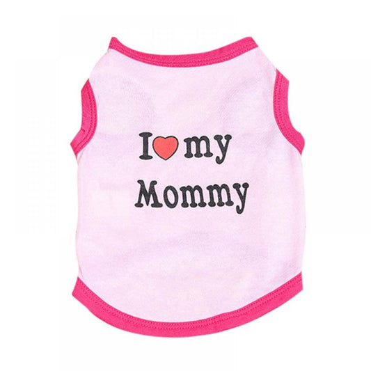 I ❤ My Mommy Dog Shirt Male Puppy Clothes for Small Dog Boy Chihuahua Yorkies Bulldog Pet Cat Outfits Tshirt Apparel (Small, Pink) Animals & Pet Supplies > Pet Supplies > Cat Supplies > Cat Apparel Alvage L Pink 