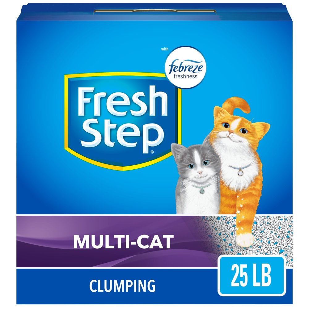 Fresh Step Multi-Cat Scented Litter with the Power of Febreze, Clumping Cat Litter, 38 Lbs Animals & Pet Supplies > Pet Supplies > Cat Supplies > Cat Litter The Clorox Company 25 lbs  