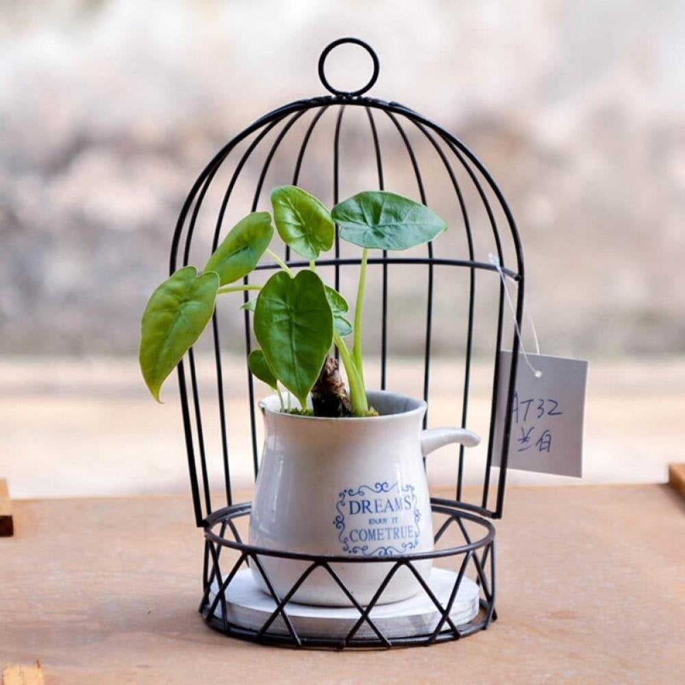 CUTELOVE Retro Nordic Style Birdcage Hanging Flower Stand Shelf Iron Balcony Bird Cage Animals & Pet Supplies > Pet Supplies > Bird Supplies > Bird Cages & Stands Serria   