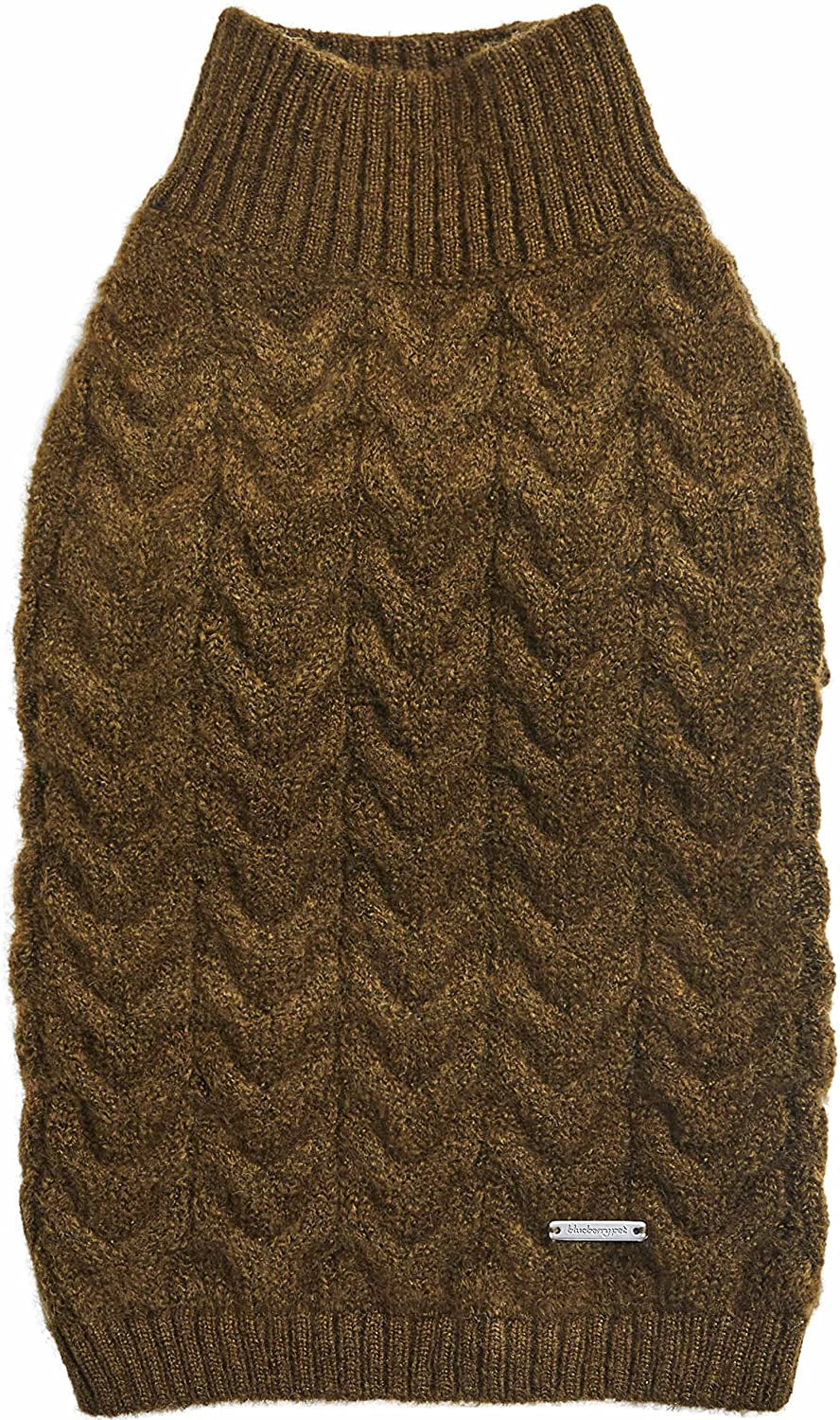 Blueberry Pet Classic Fuzzy Textured Knit Pullover Turtle-Neck Dog Sweater in Mustard Yellow, Back Length 12", Pack of 1 Clothes for Dogs Animals & Pet Supplies > Pet Supplies > Dog Supplies > Dog Apparel Blueberry Pet Dark Olive, Turtle-neck 12 inch (Pack of 1) 