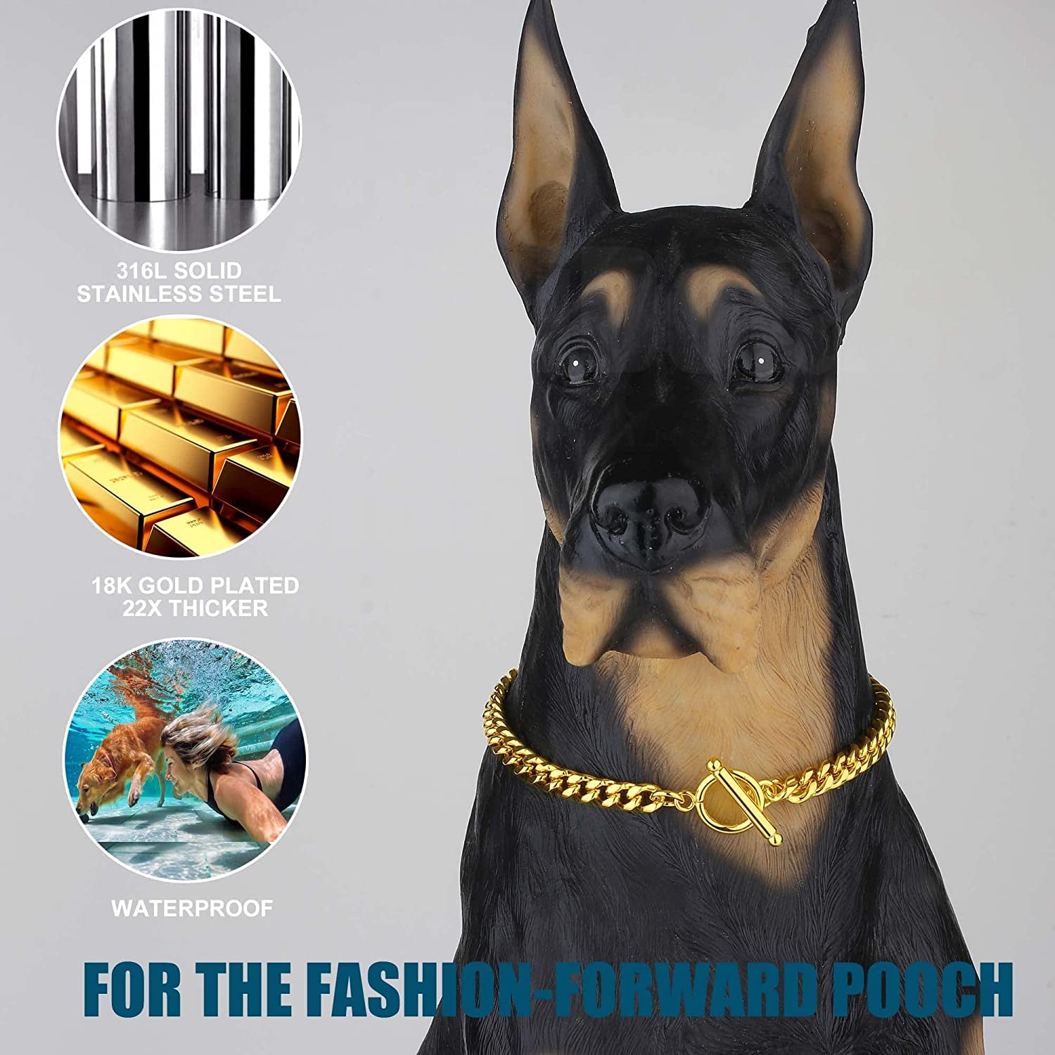 Idofas Airtag Dog Collar Holder Dog Airtag Holder Cuban Link Dog Chain –  KOL PET