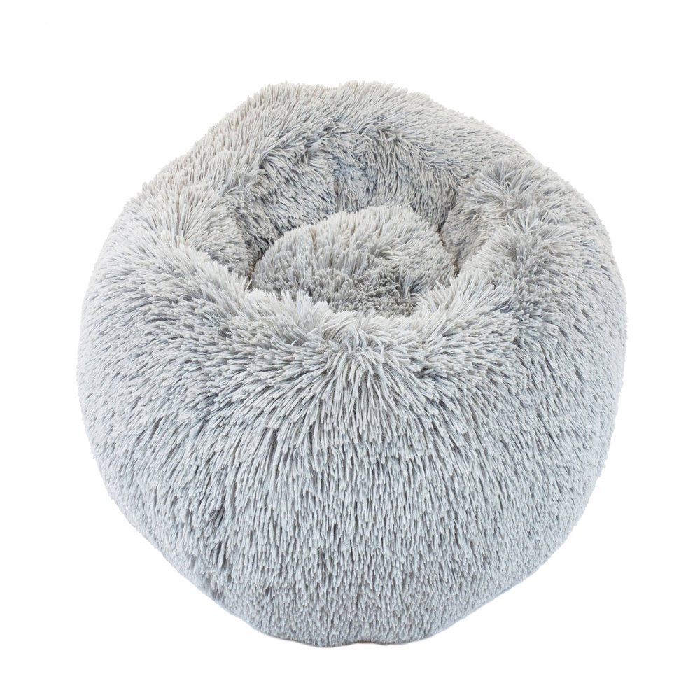Precious Tails Super Luxe Shaggy Faux Fur Donut Bolster Dog Cat Bed - Small Animals & Pet Supplies > Pet Supplies > Cat Supplies > Cat Beds ENCHANTE ACCESSORIES   