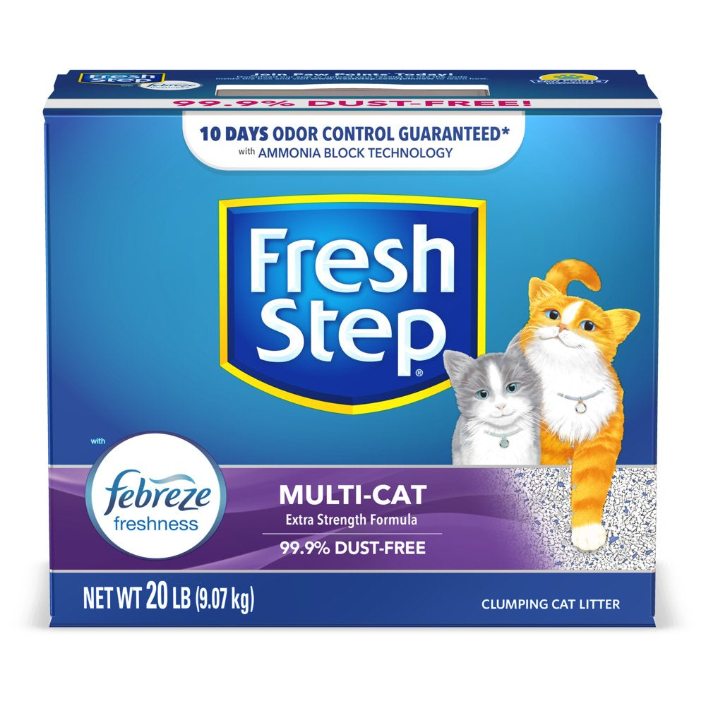 Fresh Step Multi-Cat Extra Strength Scented Litter with the Power of Febreze, Clumping Cat Litter, 20 Pounds Animals & Pet Supplies > Pet Supplies > Cat Supplies > Cat Litter The Clorox Company   