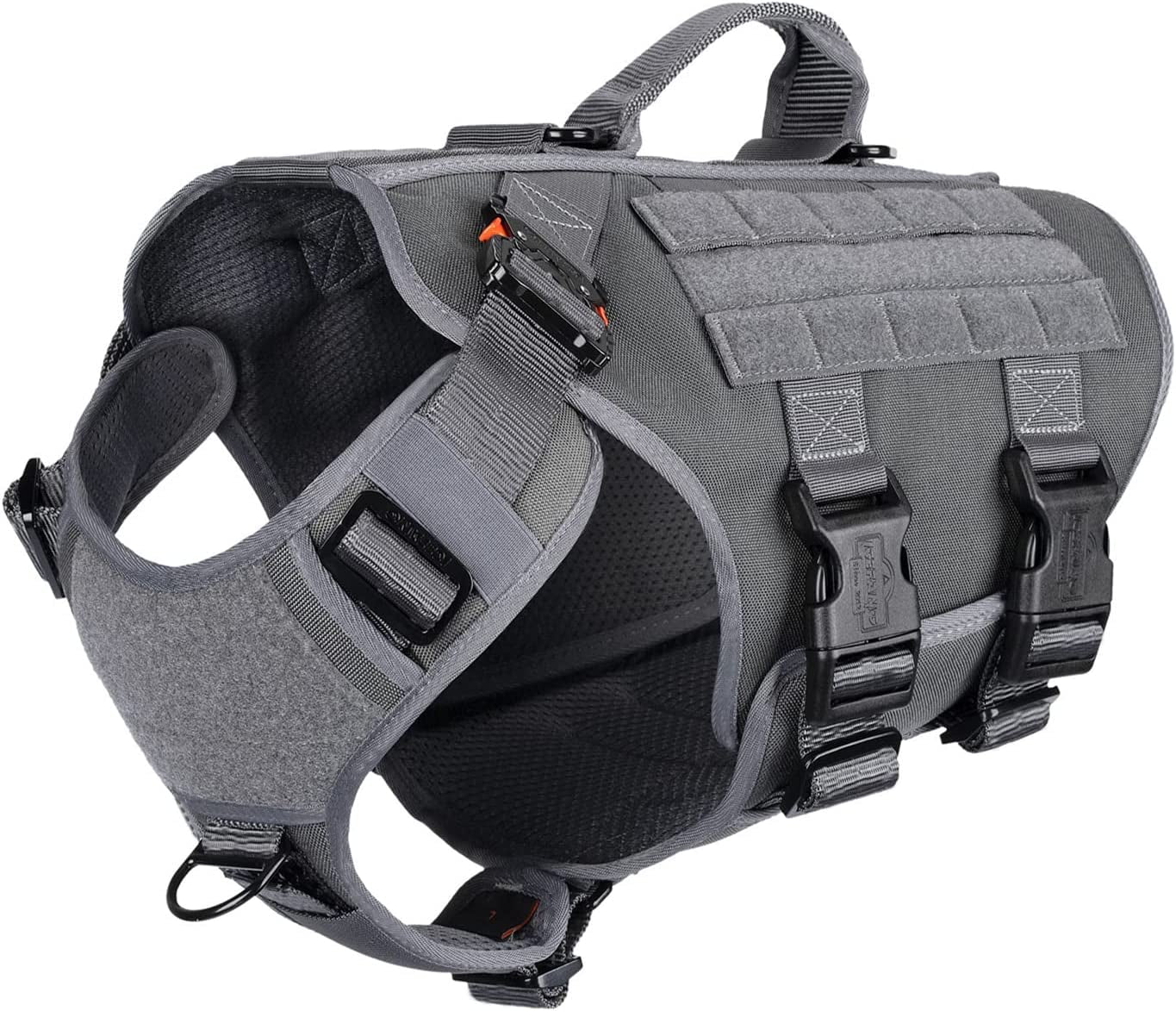 ICEFANG Tactical Dog Operation Harness with 6X Buckle,Dog Molle Vest with Handle,3/4 Body Coverage,Hook and Loop Panel for ID Patch,No Pulling Front Clip (L (28"-35" Girth), Coyote Brown) Animals & Pet Supplies > Pet Supplies > Dog Supplies > Dog Apparel frostwolf Wolf Gray Large (Pack of 1) 