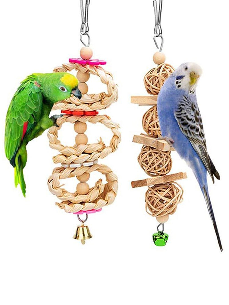 Garhelper Bird Cage Accessories Bell Chewing Toy Pet for Small Parakeets Cockatiels Conures Finches Budgie Macaws Birdcage Stands Animals & Pet Supplies > Pet Supplies > Bird Supplies > Bird Cage Accessories Garhelper   