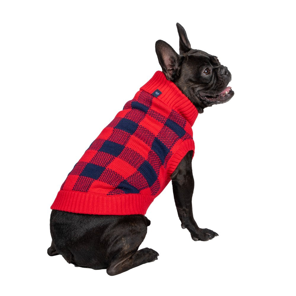 Gap Pet, Dog Clothes, Red Buffalo Plaid Pet Sweater Animals & Pet Supplies > Pet Supplies > Dog Supplies > Dog Apparel Mission Pets, Inc L  