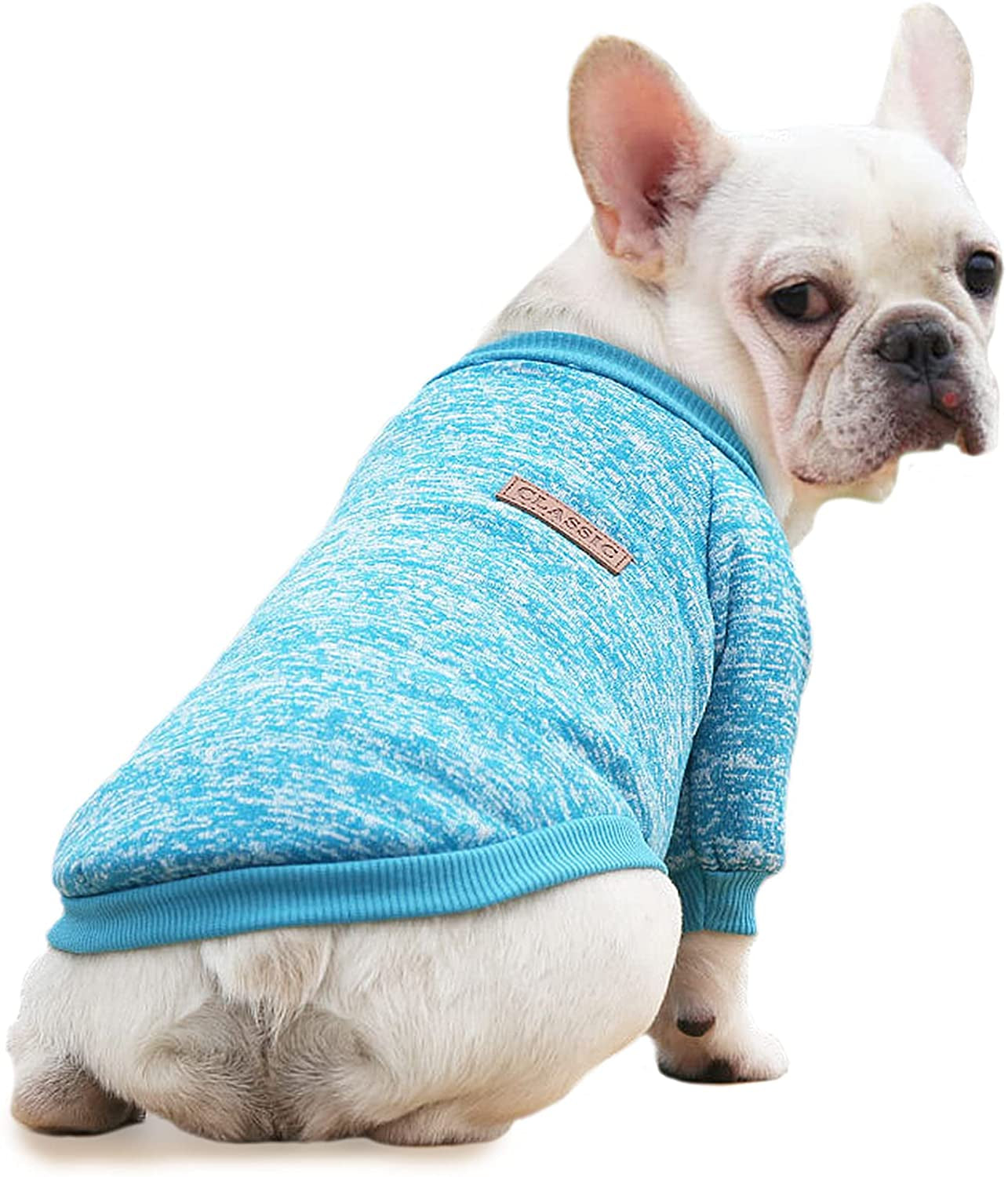 Dog Sweater Classic Dog Sweaters for Small Medium Dogs Warm and Soft Small Dog Sweater Puppy Sweaters for Small Dogs Winter Pet Dog Cat Sweater Clothes for Girls or Boys Animals & Pet Supplies > Pet Supplies > Dog Supplies > Dog Apparel LOVOUS Light Blue Small (3.3-5.5lbs) 