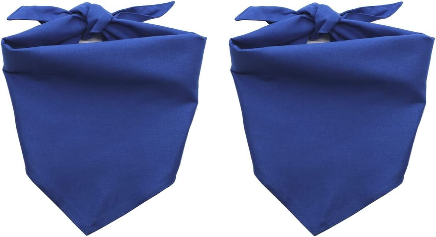 Eechicspace Plain Dog Bandana Blank Scarf Black Cotton for Small Medium Large Dogs 2 Pack Animals & Pet Supplies > Pet Supplies > Dog Supplies > Dog Apparel EechicSpace Blue Large (Pack of 2) 