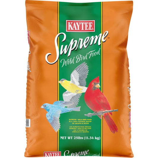 Kaytee Supreme Wild Bird Feed and Seed Millet-Free, 25 Lb. Bag Animals & Pet Supplies > Pet Supplies > Bird Supplies > Bird Food Central Garden and Pet   